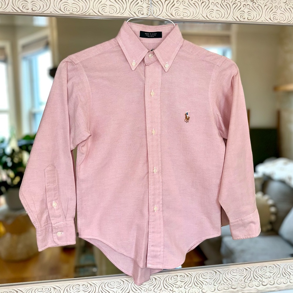 Ralph Lauren Polo Boy’s 100% Cotton Long Sleeve Button Down Oxford Shirt 8